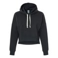 thumbnail image 4 of J. America 8853 Women's Crop Hooded Sweatshirt-Black Solid-2XL, 4 of 5