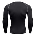 thumbnail image 2 of Haut en Polyester Extensible Uni à Manches Longues et Col Rond pour Hommes 1 Pce, 2 of 4