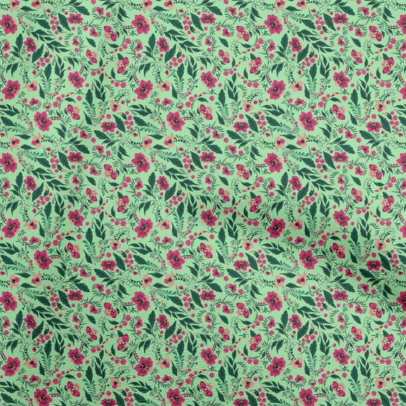 oneOone Viscose Chiffon Mint Green Fabric Asian Suzani Diy Clothing Quilting Fabric Print Fabric By Yard 42 Inch Wide