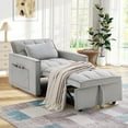 thumbnail image 3 of Lunale 4-in-1 Convertible Sleeper Sofa Chair Bed for Adult, Lounge Chair Indoor, Modern Single Couch for Living Room, Small Spaces, Gray Velvet, 3 of 9