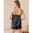 thumbnail image 3 of Ekouaer Silk Pajamas Set for Women Satin Camisole Sleepwear Lingerie V-Neck Cami Top and Shorts Pjs, 3 of 6