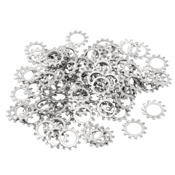 Uxcell M10 External Tooth Lock Washer, 100Pcs 304 Stainless Steel Serrated Washer Assortment Kit