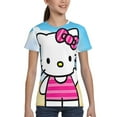thumbnail image 5 of Hello Kitty T Shirts For Girls Boys, 3d Print Cartoon Graphics T Shirt, Youth Crewneck T-Shirt, Unisex Short Sleeve Top Tees Age 4-16 Years, 5 of 7