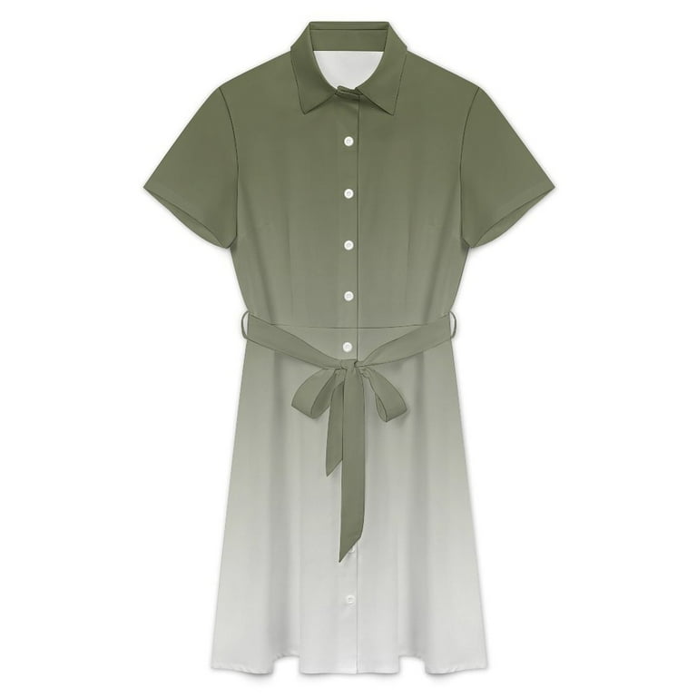 Sage Green Gradient Womens Shirt Dresses Women'S Short Sleeve Dress Turn-Down Collar Dress A Line Casuall Dress Oversize(XS-6XL) - Walmart.com Sage Green Gradient Womens Shirt Dresses Women'S Short Sleeve Dress Turn-Down Collar Dress A Line Casuall Dress Oversize(XS-6XL) - Walmart.com