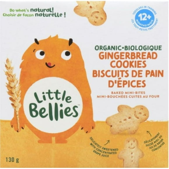 Little Bellies Biologique Biscuits De Pain D'Epices Mini-Bouchees Cuites Au Four 12+ Mois, 130gr