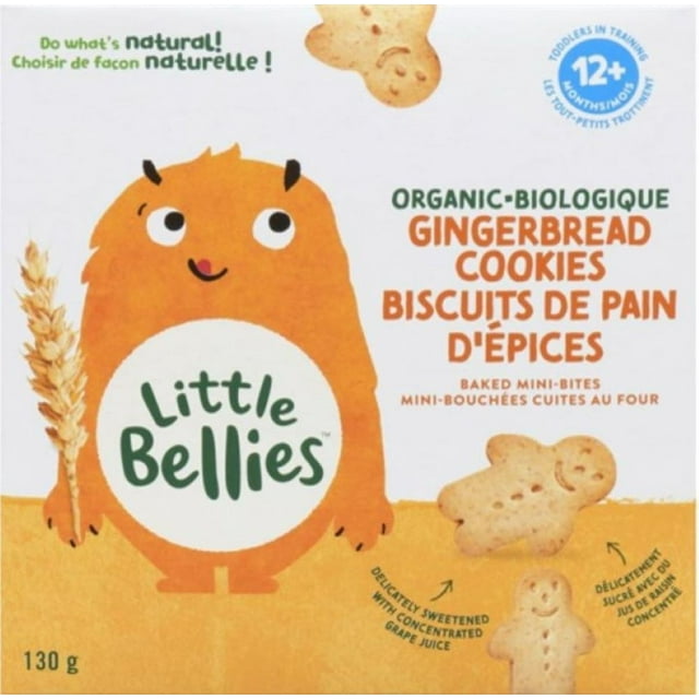 Little Bellies Organic Gingerbread Cookies Baked Mini Bites 12+ Months, 130gr