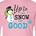 thumbnail image 4 of Inktastic Up to Snow Good with Snowman and Snowflakes Long Sleeve Youth T-Shirt, 4 of 5