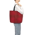 thumbnail image 3 of Defioc Vintage Burgundy Pattern Tote Bag for Women,Large Capacity Tote Bag with Zipper Casual Shoulder Handbags Shopping Bag, 3 of 8
