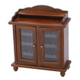 thumbnail image 4 of Mini Cabinet Model,  Wooden Dollhouse Cabinet Traditional Curved Compartment DIY  For 1/12 Doll House Walnut, 4 of 8
