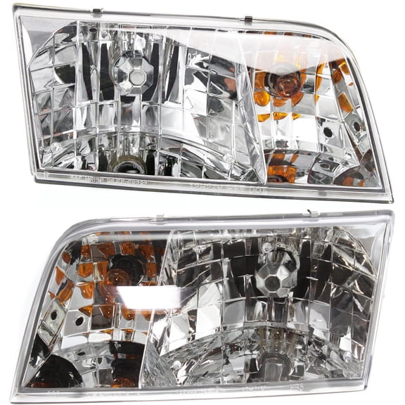Headlight Compatible With 1998-2011 Ford Crown Victoria SET of 2 Left Driver and Right Passenger Side Halogen With bulb(s)