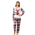 thumbnail image 3 of URMAGIC Matching Family Pajamas Sets Christmas Pjs with Cute Elk and Floral Sleeve Tee and Bottom Loungewear Sleepwear, 3 of 5
