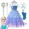 thumbnail image 2 of Girls Elsa Cosplay Princess Costume Frozen Role Play Dress Up Fancy Frocks Party Gown Sequin Mesh Vestidos Girls Birthday Dress, 2 of 5