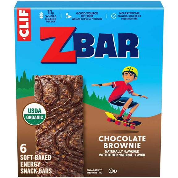 Clif Kid Zbar Organic Energy Bars - Chocolate Brownie - 6 ct