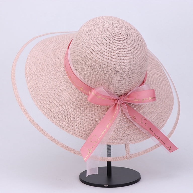 Elegant Pink and White Women\'s Sun Hat CAMERON WOMENS HAT - Pink and Ivory - Gold Coast Couture main image 3