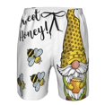 thumbnail image 4 of Kdxio Gnome Sweet Honey Pattern Mens Casual Shorts - Drawstring Summer Beach Sports Shorts for Men, 4 of 9