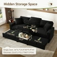 thumbnail image 4 of Marrber Modular Sectional Sleeper Couch with Pull-Out Bed Chaises and Storage Ottoman for Living Room, Apartment, Black, 4 of 9