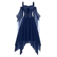thumbnail image 5 of Women's Victorian Halloween Costume Dress, Off Shoulder Chiffon Gown with Butterfly Sleeves, Asymmetrical Hem Gothic Party Outfit for Renaissance Cosplay, Costume Parties and Holiday Events, 5 of 6