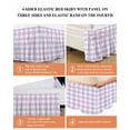 thumbnail image 6 of Plaid Purple Rural Style,Wrap Around Bed Skirts for California King Bed 16" Drop,Bed Skirt with Adjustable Elastic Belt Dust Ruffle Bed Valance Rural Abstract Geometric Lattice Bed Frame Cover, 6 of 7