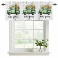 thumbnail image 2 of Hello Spring Valances for Windows, Decorative Rod Pocket Window Valance Curtains, Easter Flowers Green Car Vintage Floral Short Curtain Drapes for Kitchen/Living Room, 2 Panels, 54" W x 18" L, 2 of 8