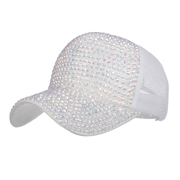 DOPI Hats for Women Winter Warm Hats Women Rhinestone Hats Female Baseball Cap Bling Diamond Hat