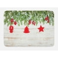 thumbnail image 1 of Christmas Bath Mat, Noel Tree Branches over Timber Board with Handmade Toy Figures and Berries Image, Non-Slip Plush Mat Bathroom Kitchen Laundry Room Decor, 29.5 X 17.5 Inches, Beige Red, Ambesonne, 1 of 2