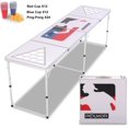 thumbnail image 2 of PEXMOR Beer Pong Table, 8FT Foldable Pong Table, Portable Beer Pong Table Height Adjustable w/Cup Holes, Beer Game Table with Pong Balls & Cups, 2 of 9