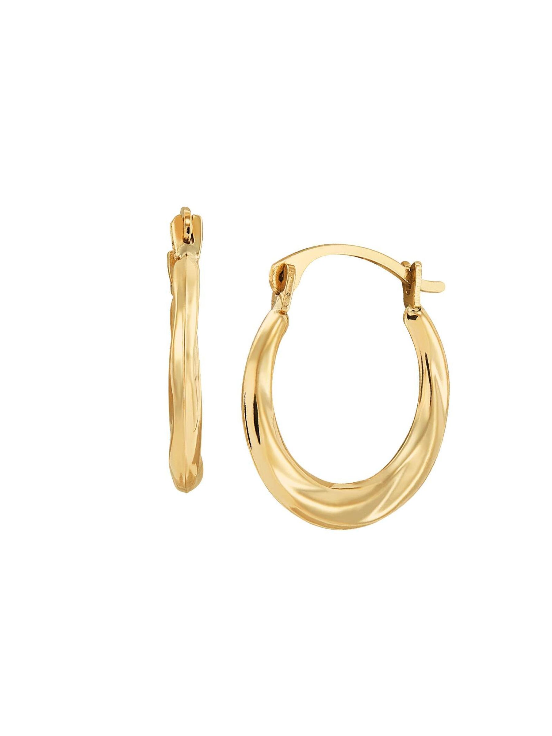 14mm Women/Children's 14K Gold Huggie Polished Hoop Tube Earrings 14mm Women/Children's 14K Gold Huggie Polished Hoop Tube Earrings