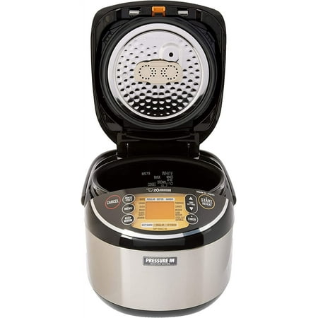 Zojirushi - 10 Cup Pressure Induction Heating Rice Cooker - Stainless Steel Black