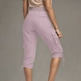thumbnail image 7 of Tnhcen Women's Multi-Pocket Cargo Pants Capri Pants Lightweight Hiking Jogger Pants Twill Drawstring Cuff Capri Trousers S-2XL, 7 of 7
