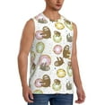 thumbnail image 2 of Daiia Donut Sloth Printed Men's Tank Tops,Casual Soft Sleeveless Gym Muscle Shirts Bodybuilding Tee-Large, 2 of 8