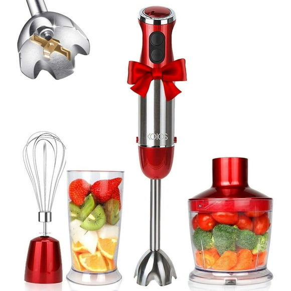 Licuadora de inmersión multifuncional KOIOS 800W 4 en 1 12 velocidades varilla batidora de acero inoxidable 304