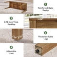 thumbnail image 6 of Finmind Solid Wood Extra Long Desk 2-Person Desk, 78.7 Inches Farmhouse Work Writing Study Workstation Double Computer Table, 6 of 6