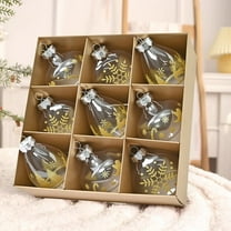 Christmas Balls, 9PCS 3.15inch Shatterproof Plastic Vintage Rustic Christmas Ball Ornaments Antique Traditional Style Xmas Tree Wedding Party Decor,Gold