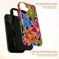 thumbnail image 4 of Tropical Lily Flower Phone Case – Navy Blue Background with Pink, Green, Orange & Blue Floral Design for iPhone 17 16 15 14 13 12 11 Plus Pro Max Mini, 4 of 6