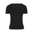 thumbnail image 4 of Women's V Neck Short Sleeve T Shirts Double Lined Tee Seamed Cup Going Out Tops, Under 10 Dollar Clearance, 4 of 6
