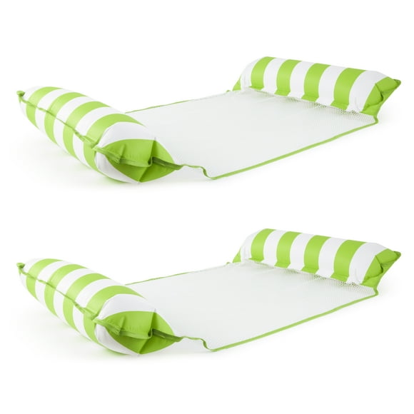 Aqua Monterey Hamac de Piscine Gonflable 4-en-1, Vert (Lot de 2)