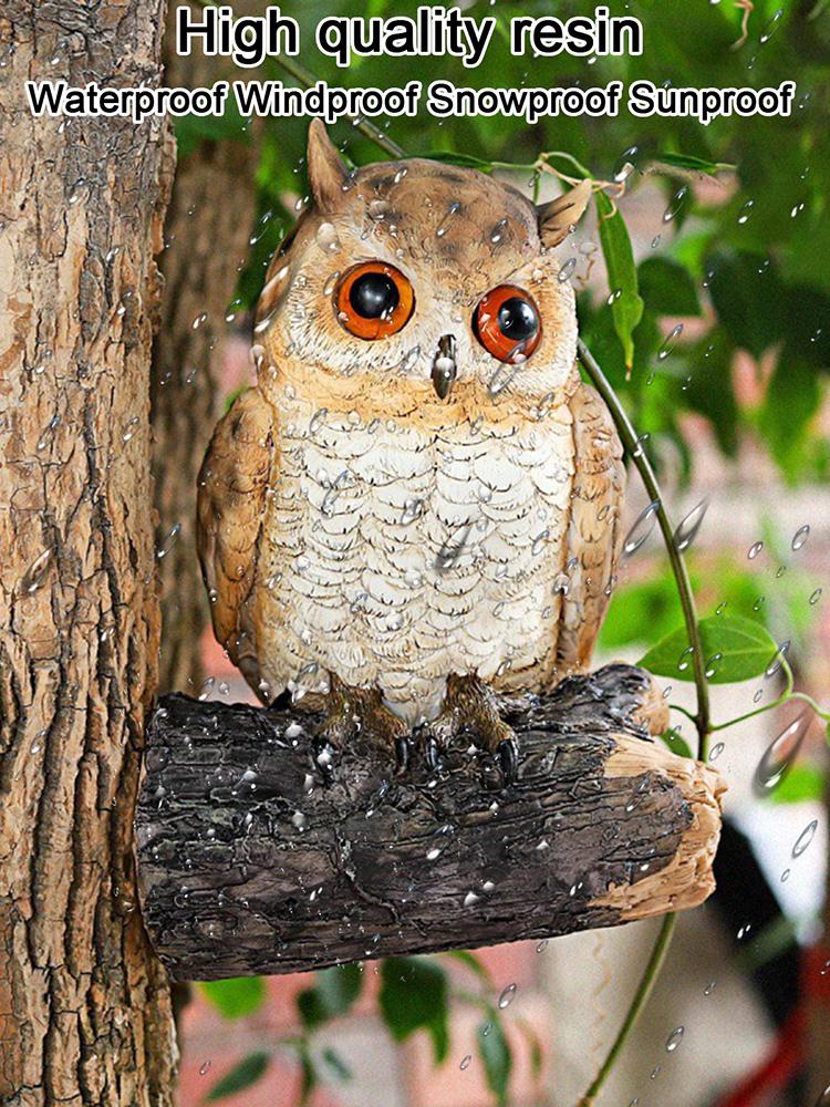 Laideyi Garden Resin Owl Statue Garden Wall Arrangement Fake Bird Owl Ornament Decorative Owl Outdoor Statues for Garden Accessories Outdoor Patio Law cute - image 3 of 6