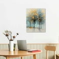 thumbnail image 3 of Canvas Prints Wall Paintings Landscape Forest Trees Hand Painted Nature Wall Art with Gold Metallic Foil Embellishments for Living Room Bedroom Stretched 12*16in/16*20in, 3 of 5