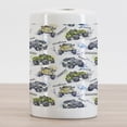 thumbnail image 2 of Cars Ceramic Toothbrush Holder, Hand Drawn Watercolored Monster Trucks Enormous Wheels Off Road Lifestyle, Decorative Versatile Countertop for Bathroom, 4.5" X 2.7", Yellow Lavender Blue, 2 of 4