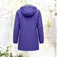 thumbnail image 4 of Perfectbot Women's Long Hooded Raincoat Color Block Full Zip Waterproof Windbreaker Jacket with Pockets, 4 of 8