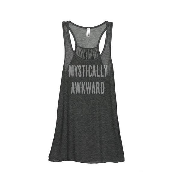 Thread Tank Mystically Awkward Women's Sleeveless Flowy Racerback Tank Top Charcoal Small