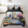 thumbnail image 2 of Feelyou Vintage Princess Castle Bedding Comforter Set 7pcs, Dreamy Fairy Tale King Bedding Sets, Teens Kids Girls Women Reversible Bed Sheets, Luxury Bedroom Decor, 2 of 7