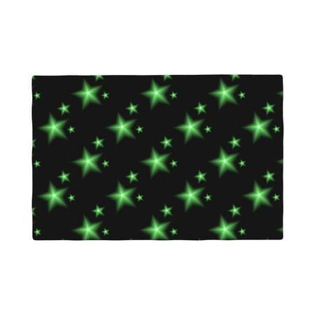

Placemats Set of 4 / 6 Green shining stars black cool Placemats for Dining Table Indoor/Outdoors Heat Resistant Washable Placemats 18 x 12