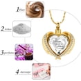 thumbnail image 4 of Crystal Heart Urn Necklace Angel Wings Mini Urn Keepsake Cremation Necklace for Ashes Pendant Urn Memorial Ash Jewelry, 4 of 6