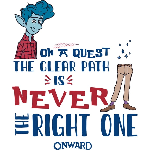 Kids Bedroom Onward Movie Vinyl Home Wall Decal Quotes Ian Lightfoot Sticker - On A Quest The Clear Path Is Never The Right One | 20" x 23" Removable Living Room Animated Urban Adventure Film Design