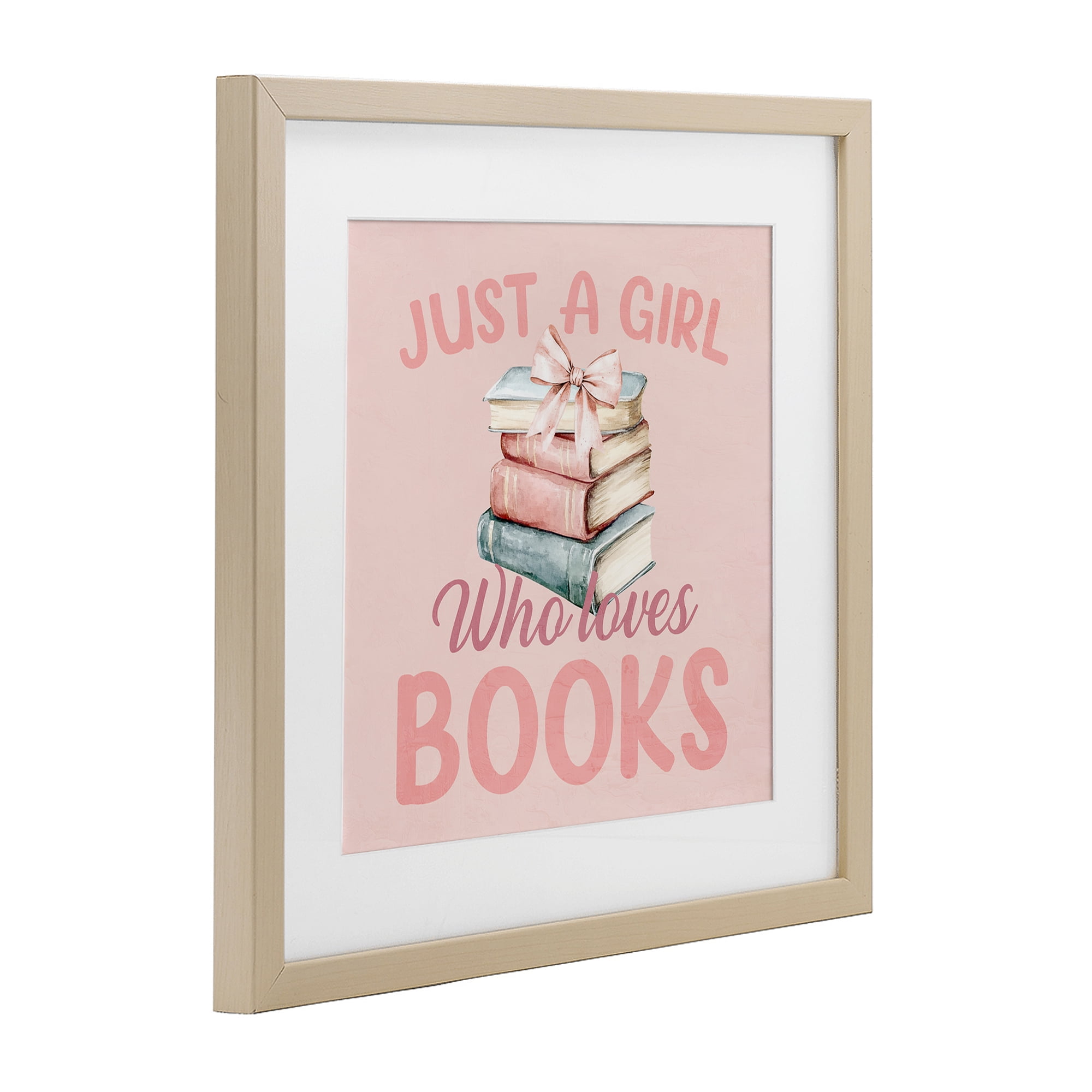 Reader Girl Who Loves Books Birch Framed Print Under Glass, design by Kim Allen