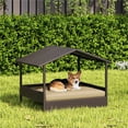thumbnail image 3 of Yaheetech Outdoor Rattan Dog House with Canopy and Foam Cushion, Brown/Khaki, 3 of 7