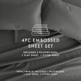 thumbnail image 4 of Noble Linens 4 Piece Gray Checkered Embossed 4 Piece Bed Sheet Set, Twin, 4 of 12