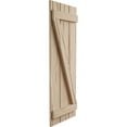 thumbnail image 3 of Ekena Millwork 16 1/2"W x 88"H Rustic Three Board Joined Board-n-Batten Riverwood Faux Wood Shutters w/Z-Board (Per Pair), Primed Tan, 3 of 10