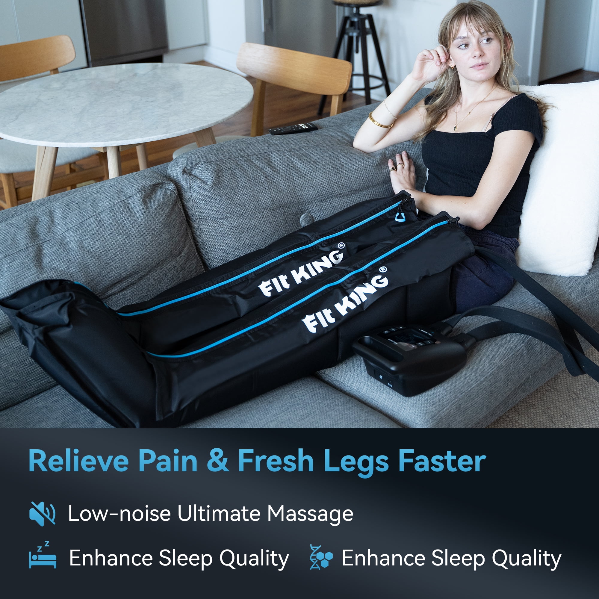 【海外製品】FITKING　コードレス　コンプレッション　リカバリー FIT KING Rechargeable Air Compression Recovery System, Full Leg